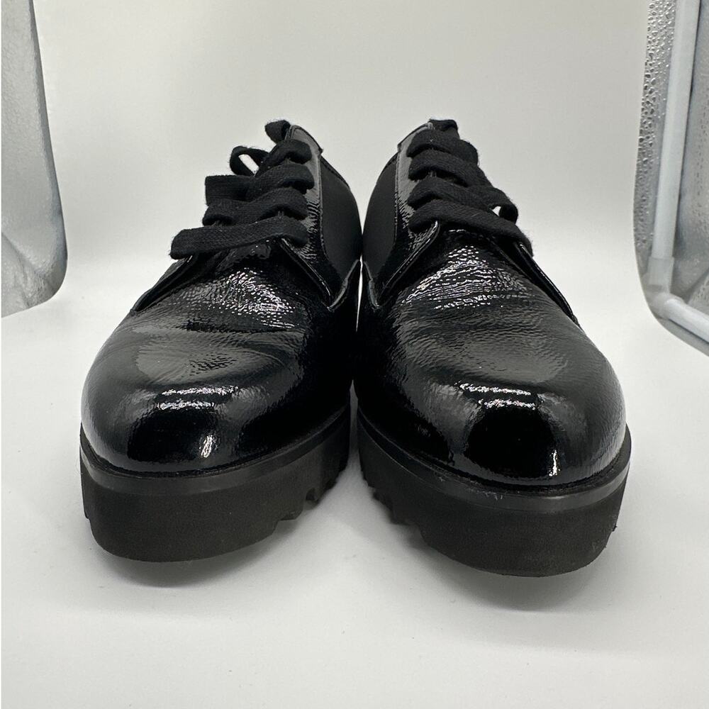 Donald Pliner Elee Lug Sole Platform Oxford Shoes Lace Up Black Leather Sz 8.5 - Picture 5 of 12